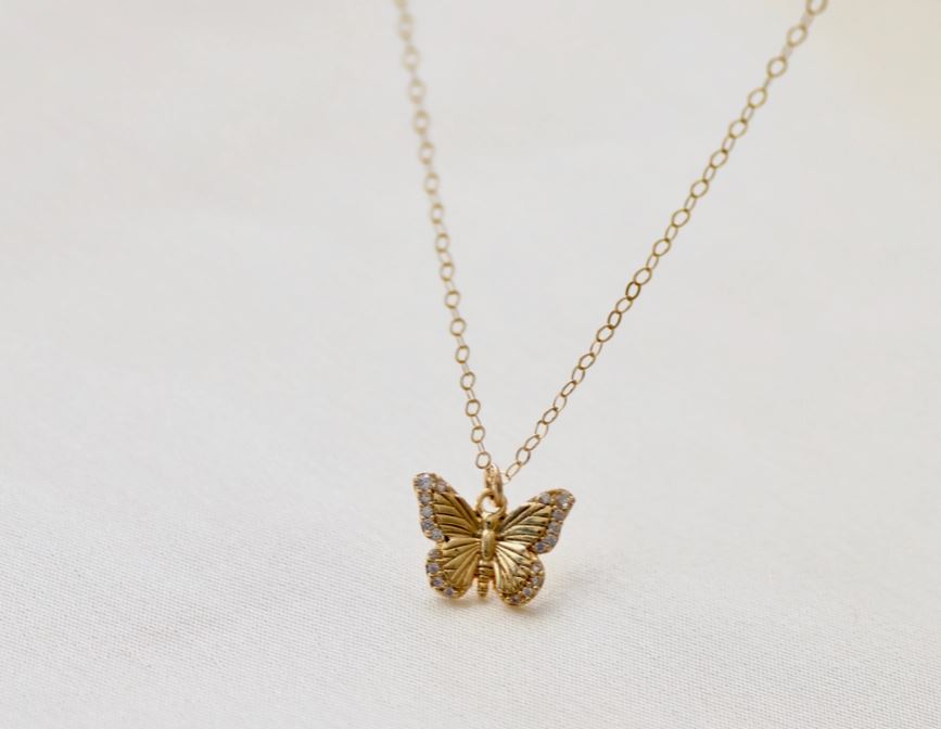 katie waltman gold butterfly necklace 